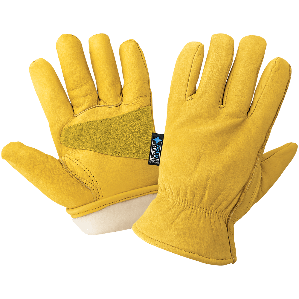 Global Glove & Safety 3100CTH Premium Insulated Water Resistant Grain Cowhide Leather Gloves, Reinforced Palm
