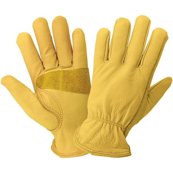 Global Glove & Safety 3100 Premium Grain Cowhide Leather Gloves, Reinf ...