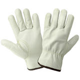 Global Glove & Safety 3200B Standard Grade Grain Cowhide Beige Drivers Gloves