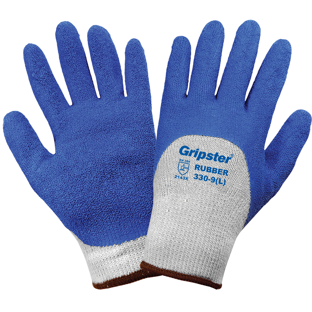 Global Glove & Safety 330 Gripster® Three Quarter Etched Rubber Grip Coated Palm, Cut A2