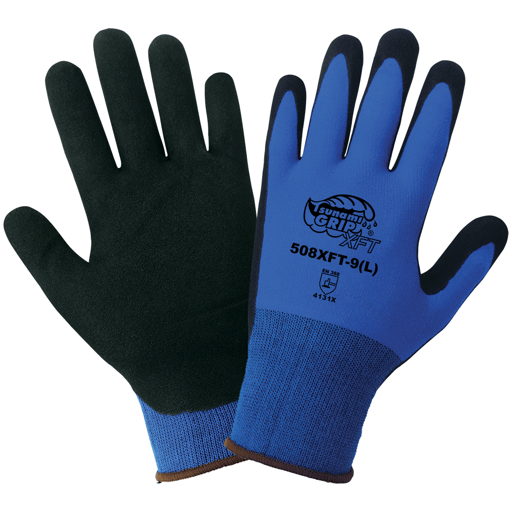 Global Glove & Safety 508XFT Tsunami Grip® XFT Seamless Xtreme Foam Technology Coated General Purpose Gloves, Cut A1