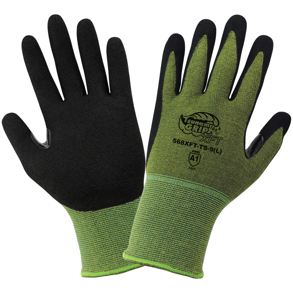 Global Glove & Safety 568XFT-TS Tsunami Grip® XFT Touch Screen Compatible Xtreme Foam Technology Coated Bamboo Gloves, Cut A1