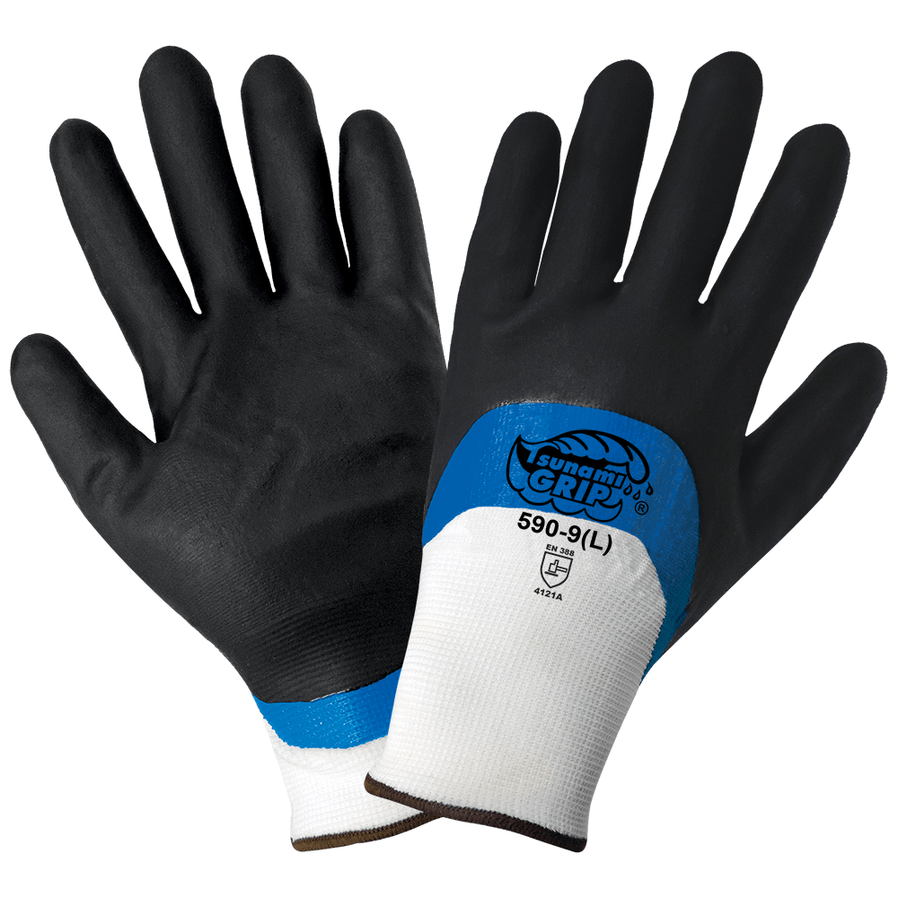 Global Glove & Safety 590 Tsunami Grip® Double Nitrile Coated Anti-Static/Electrostatic Compliant, Cut A1