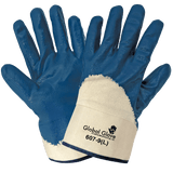 Global Glove & Safety 607 Solid Nitrile Three Quarter Coated Two Piece Jersey Gloves
