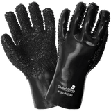 Global Glove & Safety 712C Premium Double Coated Black Chip Finish PVC 12 Inch Chemical Handling Gloves