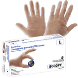 Global Glove & Safety 8600PF Keto-Handler Plus TPE, Powder Free, Industrial Grade, Clear, 2 Mil, Lightweight, Smooth Finish, 10 Inch (case of 2,000)