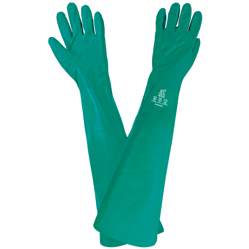 Global Glove & Safety 8772 FrogWear® Heavyweight Extra Long Nitrile Supported Gloves