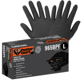 Global Glove & Safety 965BPF Panther Guard® Heavyweight Nitrile, Powder Free, Industrial Grade, Black, 6 Mil, Tractor Tread Pattern, 9.5 Inch (case of 1,000)