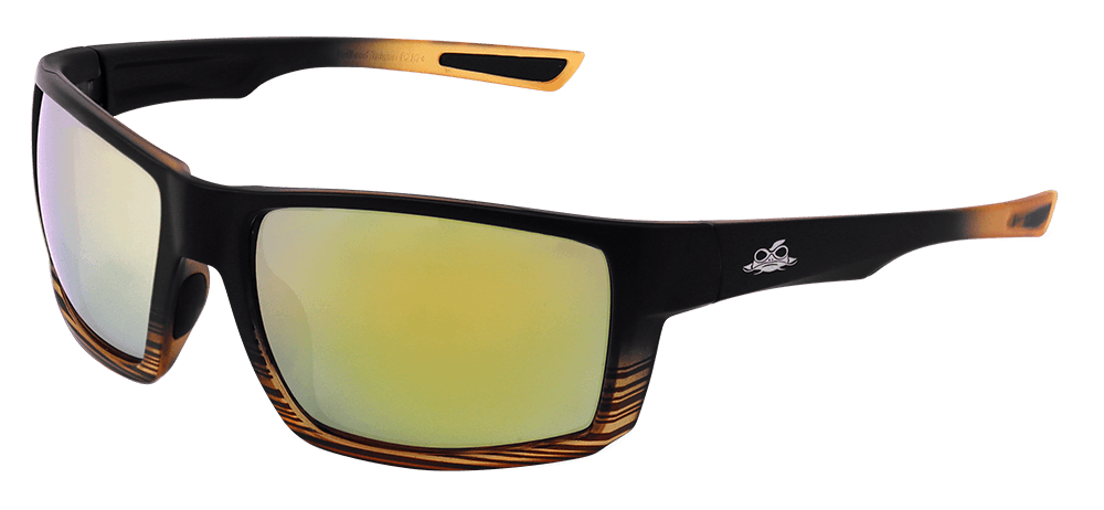Global Glove & Safety BH26719PFT Sawfish™ Gold Mirror Performance Fog Technology Polarized Lens, Tortoise/Black Frame