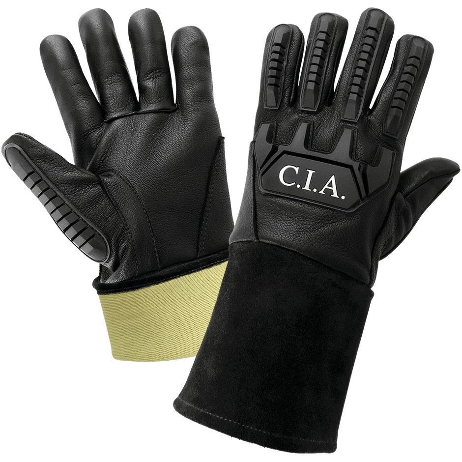 thumbnail image 2 of HOTECHE 14" Cowhide Leather Welding Gloves - 12 Pairs (433114) - Red/Black 2 of 6