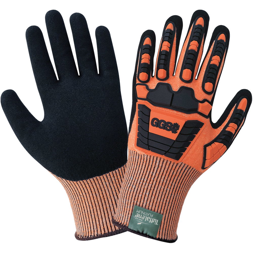 Global Glove & Safety CIA388XFT Vise Gripster® C.I.A. High-Visibility Cut and Impact Resistant Gloves, Nitrile Coated, Cut A4