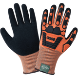 Global Glove & Safety CIA388XFT Vise Gripster® C.I.A. High-Visibility Cut and Impact Resistant Gloves, Nitrile Coated, Cut A4