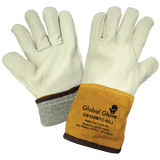 Global Glove & Safety CR100MTC Premium Cowhide Grain Full Leather Mig/Tig Welding Cut, Abrasion, Puncture Resistant Gloves