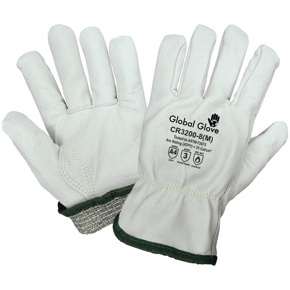 Heat resistant top leather gloves