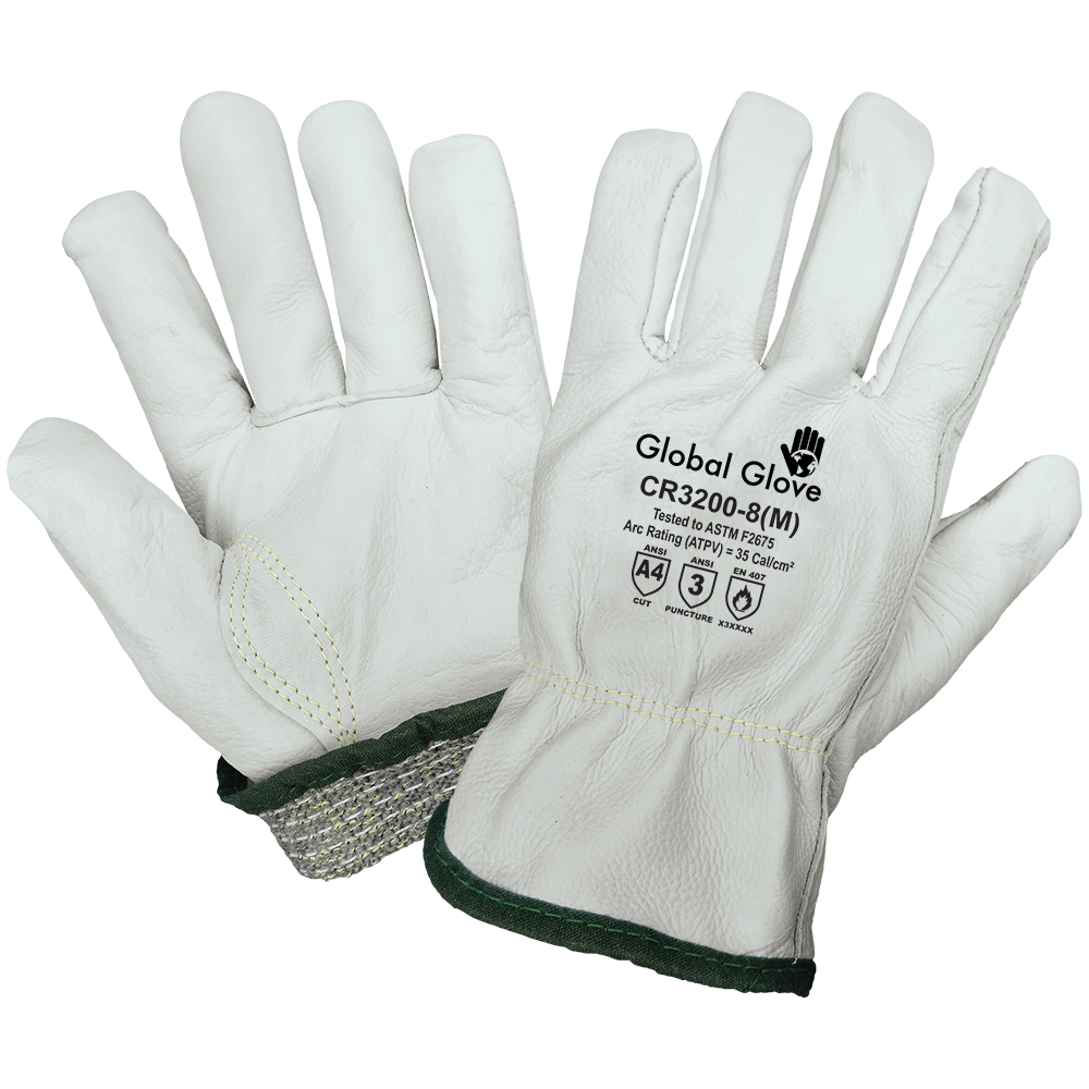 Global Glove & Safety CR3200 Cut and Heat Resistant Leather Drivers, Cut A4