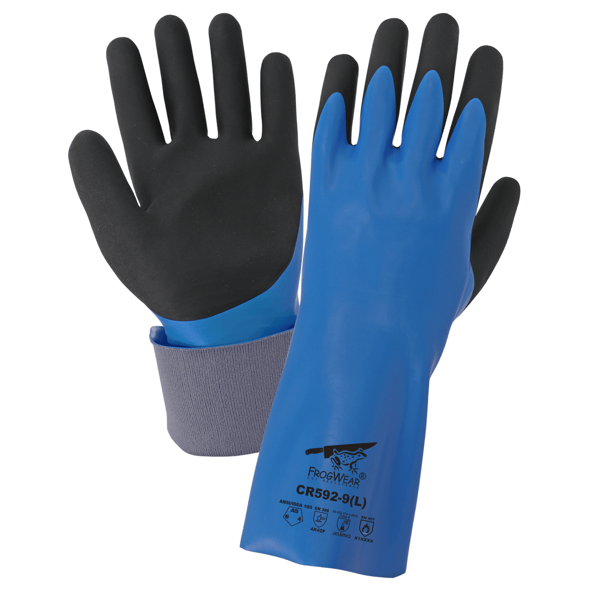 Global Glove & Safety CR592 FrogWear® Double Dipped Nitrile, Supported ...