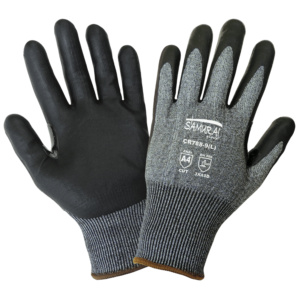 Global Glove & Safety CR788 Samurai Glove® Touch Screen Compatible, Nitrile Coated, Reinforced Thumb Crotch, Cut A4