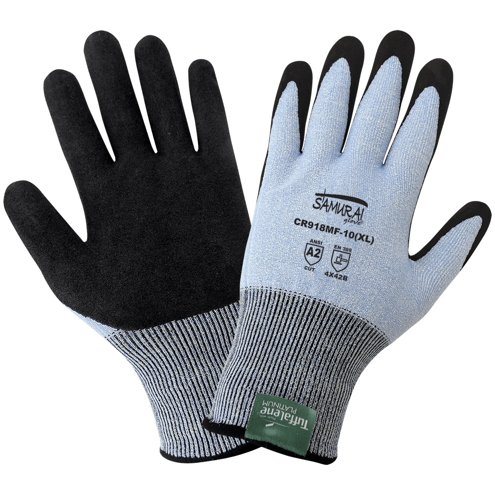 Global Glove & Safety CR918MF Samurai Glove® Lightweight Mach Nitrile Gloves Made With Tuffalene® Platinum, Cut A2