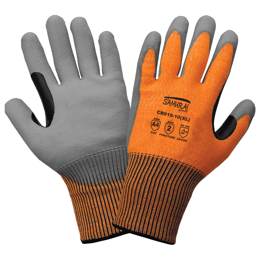 Global Glove & Safety CR919 Samurai Glove® Touch Screen Responsive Gloves, PU Coated, Cut A4