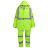 Global Glove & Safety GLO-8000 FrogWear® HV Three Piece High Visibility Rain Suit