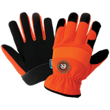 Global Glove & Safety HR3222INT Hot Rod Gloves® Orange, Low Temperature, Insulated, Waterproof, Synthetic Leather Palm Performance Gloves, Spandex Back