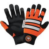 Global Glove & Safety HR9000VIS Hot Rod Gloves® High Visibility Synthetic Leather Palm Performance Mechanics Style Gloves, Spandex Back