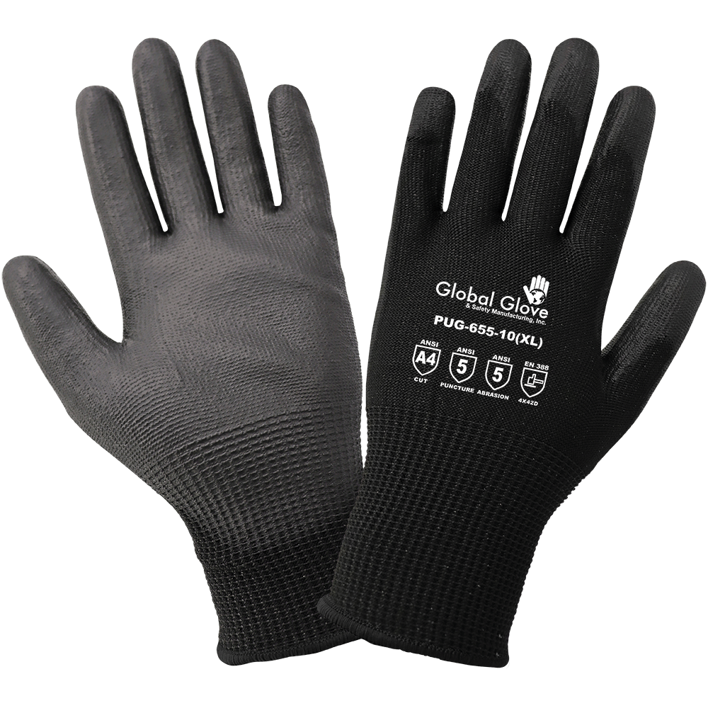 Global Glove & Safety PUG-655 Smooth Polyurethane Coated, Cut A4