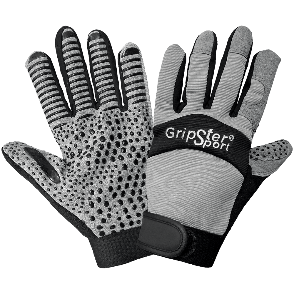 Global Glove & Safety SG9003 Gripster® Sport Synthetic Leather Palm Performance Mechanics Style Gloves, Silicone Patterned Palm, Spandex Back