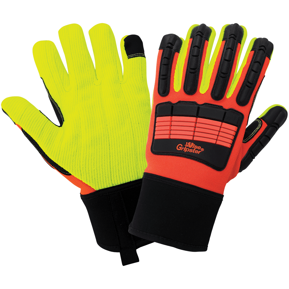 Global Glove & Safety SG9954 Vise Gripster® High Visibility Impact Resistant Gloves, Cut A2