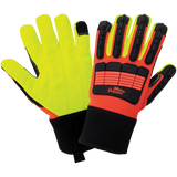 Global Glove & Safety SG9954 Vise Gripster® High Visibility Impact Resistant Gloves, Cut A2