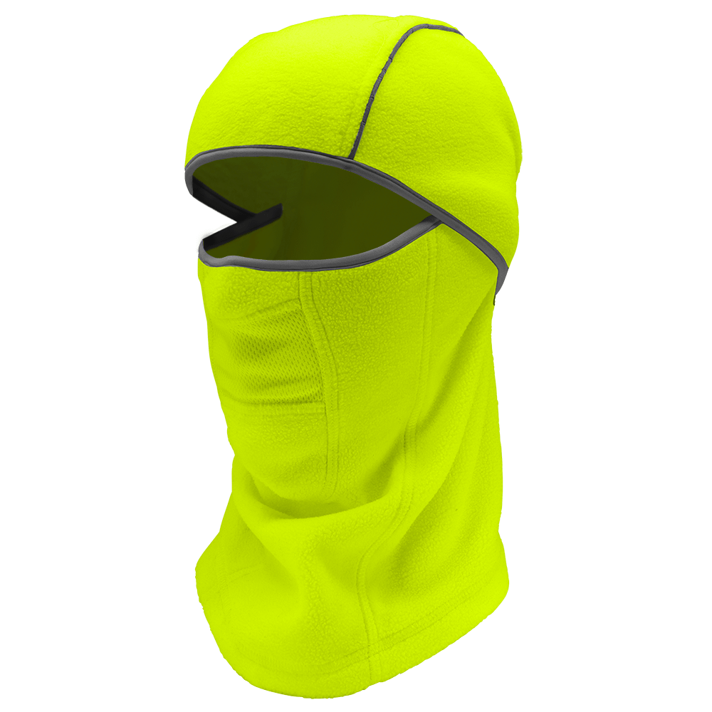 Global Glove & Safety WL310-YG Bullhead Safety™ Winter Liners High Vis, Shoulder Length, Hinged Thermal Balaclava