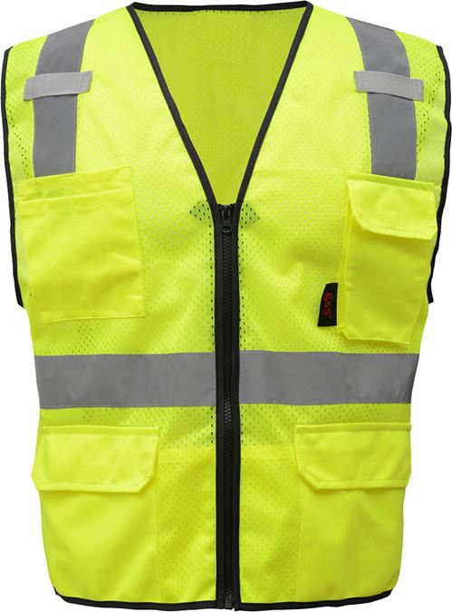 GSS Premium Multi-Purpose Mesh Zipper 6 Pocket Vest, Class 2 (each)