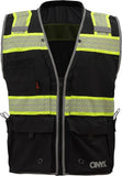 GSS Onyx Black Surveyors Safety Vest, Non ANSI (each)