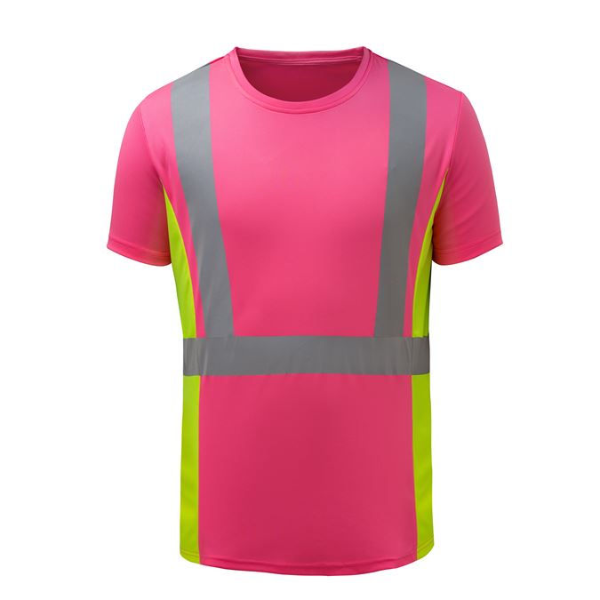 GSS Ladies Pink Short Sleeve T-Shirt, Non ANSI (each)