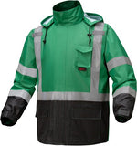 GSS Safety Premium Hooded Rain Coat, Black Bottom