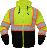 GSS Safety 7009 Two Tone Zip Front Sweatshirt, Class 3