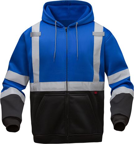 GSS Safety 7023 Zip Front Hoodie, Blue