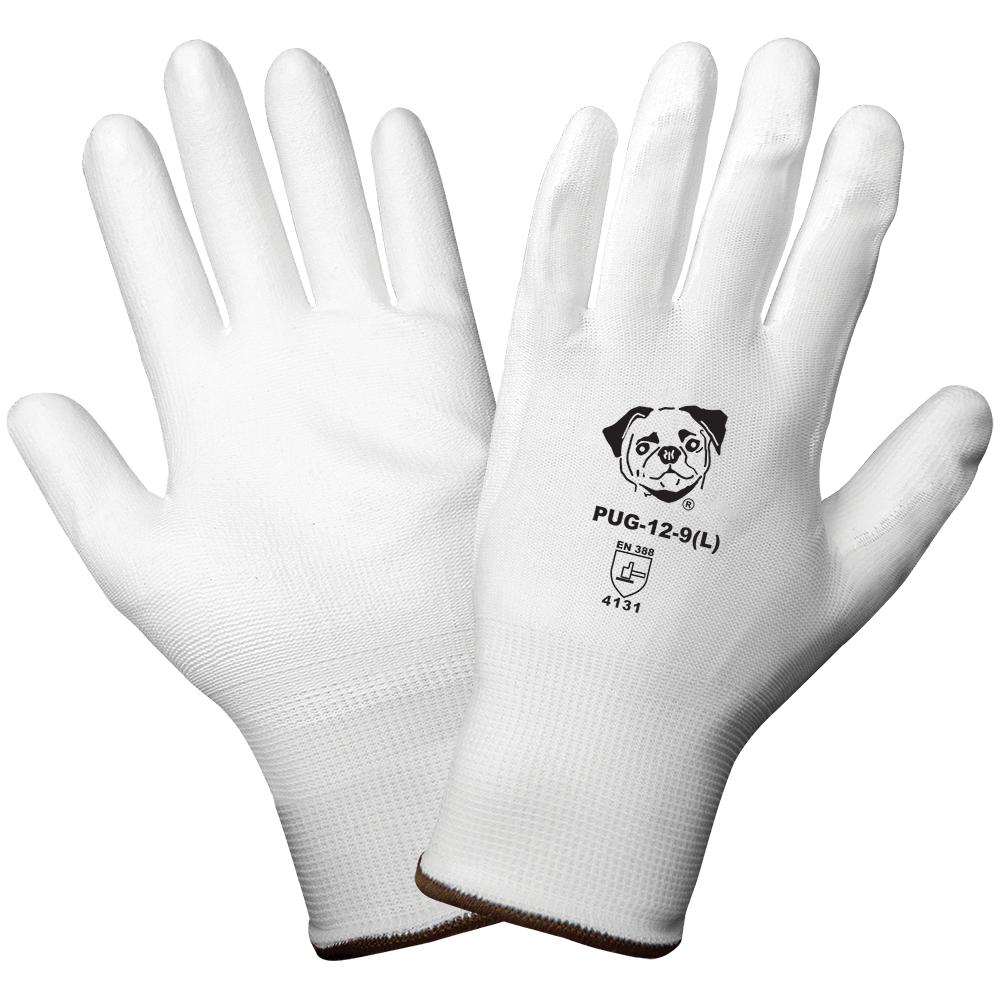 Global Glove & Safety PUG-12 PUG® White Lightweight Polyurethane Coated Anti-Static/Electrostatic Compliant