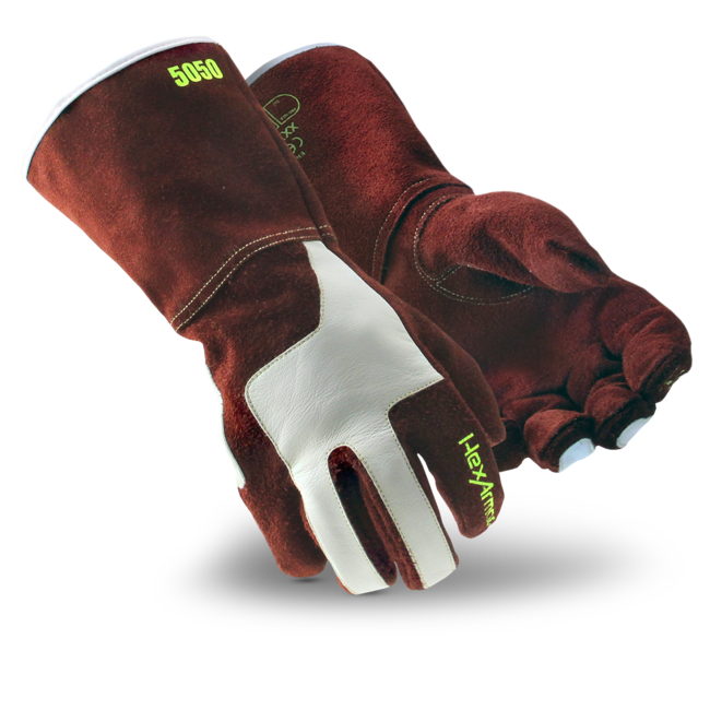 HexArmor 5050 HeatArmor, Cowhide Leather, Welding Glove, Cut A6