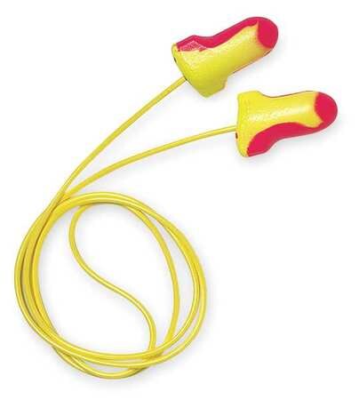 Honeywell  Laser Lite Disposable Earplugs, Foam, Magenta/Yellow, Corded (box of 100)