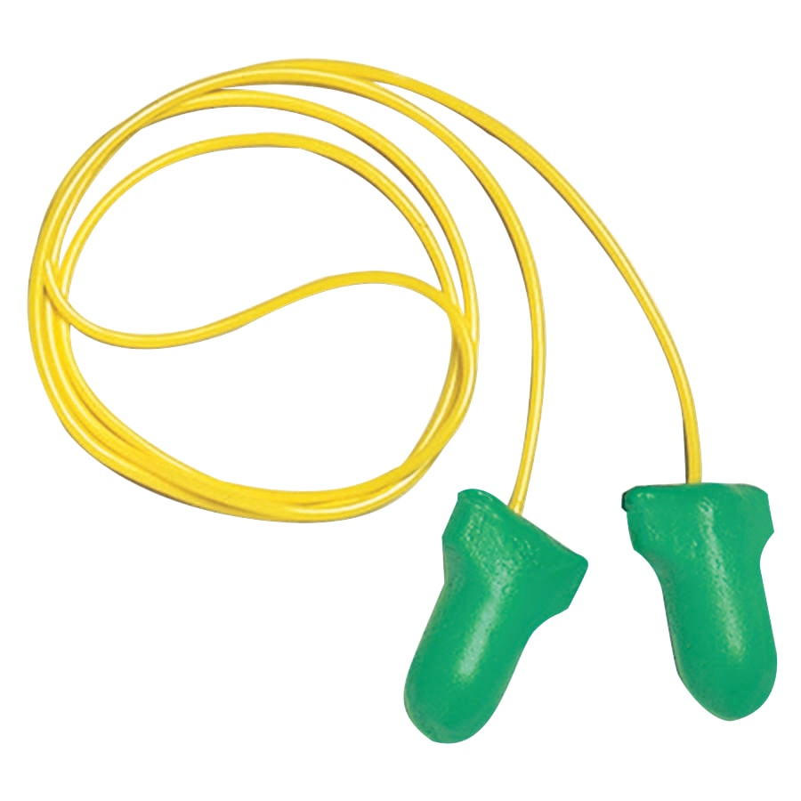 Honeywell Max Lite Disposable Earplugs, Foam, Green, Corded (box of 100)