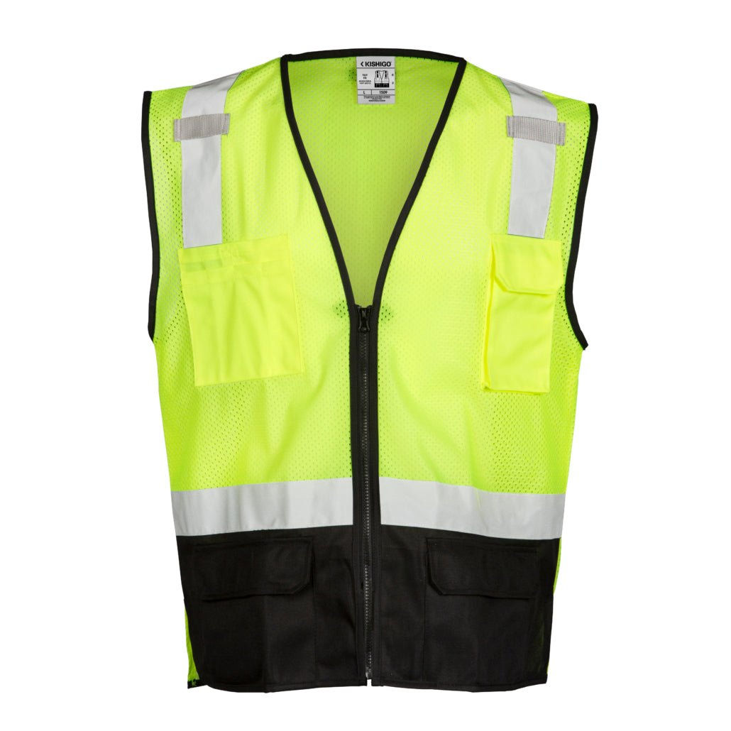 Kishigo Black Bottom Mesh Vest, Type R Class 2