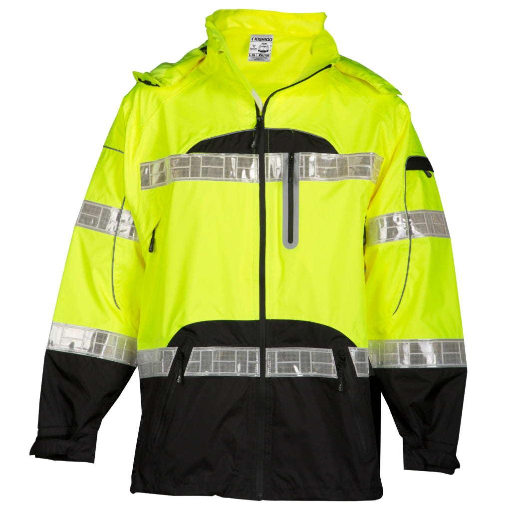 Kishigo Black Series Rainwear Jacket, Type R Class 3