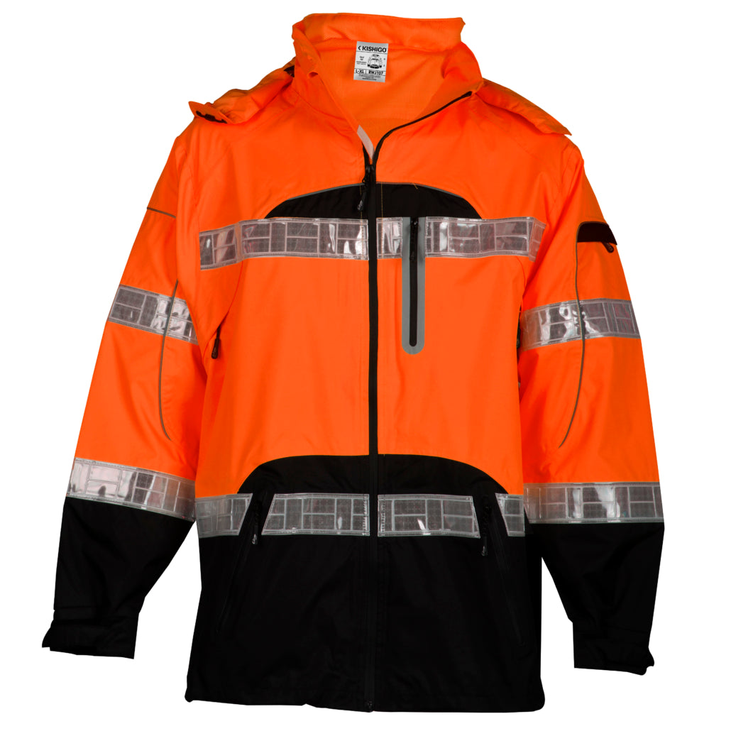 Kishigo Black Series Rainwear Jacket, Type R Class 3