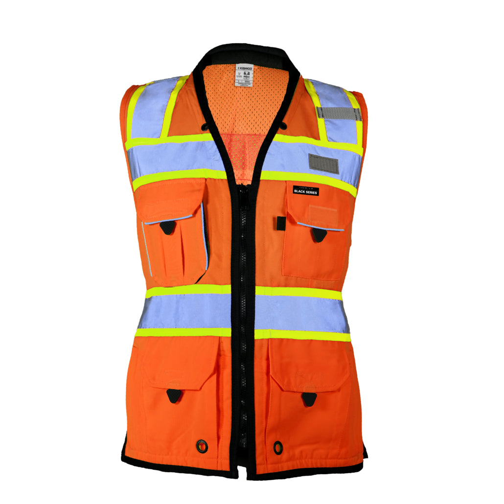 Kishigo Black Series Womens Heavy Duty Surveyors Vest, Type R Class 2 (each)