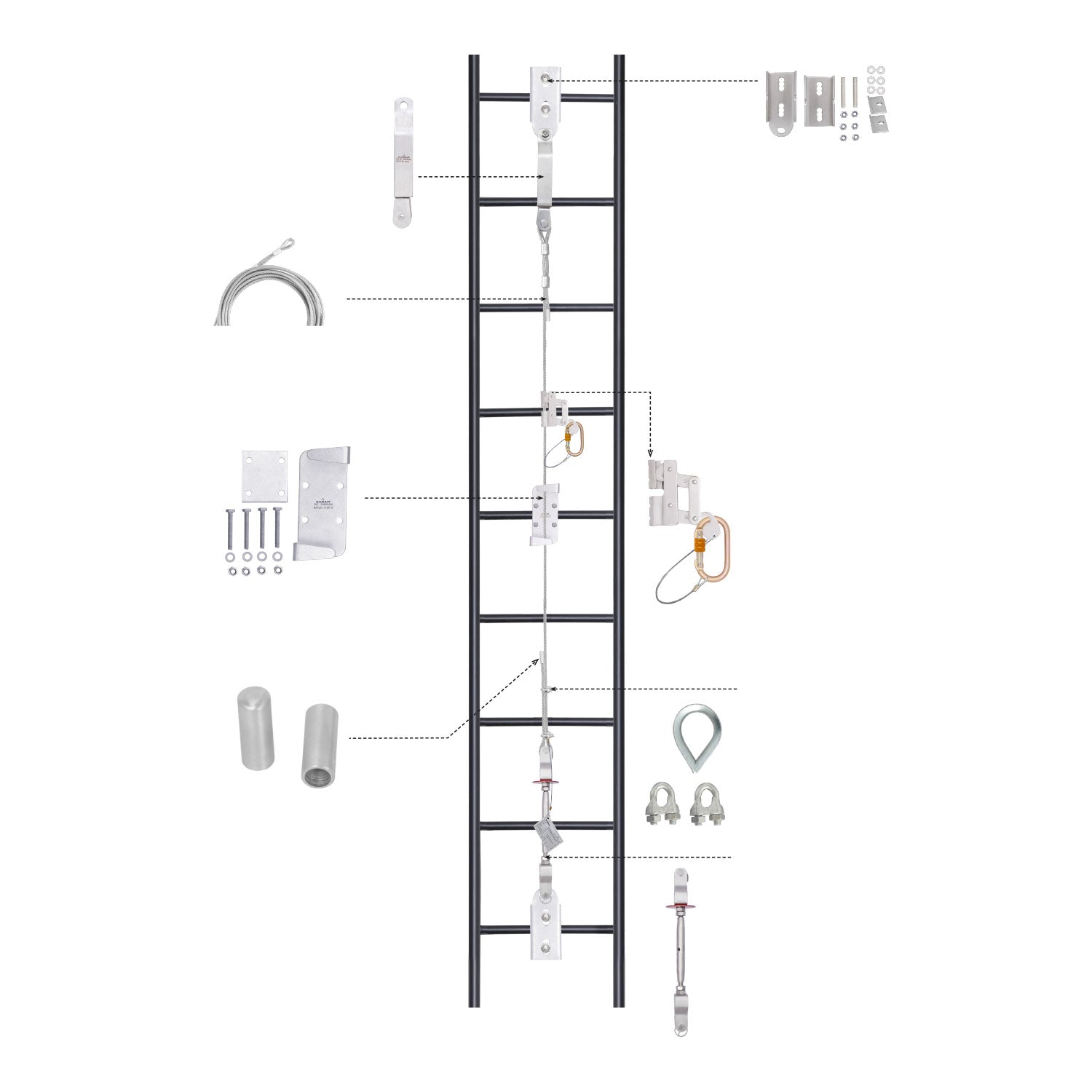 KStrong Ladder Climbing Cable System for Fixed Ladders (each)