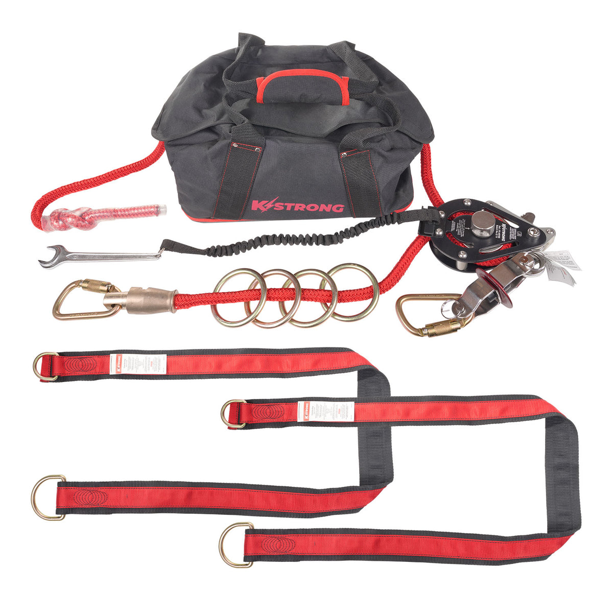 KStrong UFA40010 Wrangler 100 ft Adjustable 4-person Capacity Horizontal Lifeline System