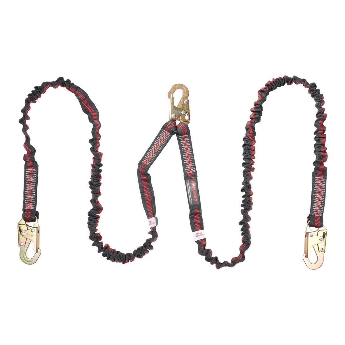 KStrong 6 ft. Twin leg 100% tie-off Internal design shock absorbing lanyard with snap hooks (each)