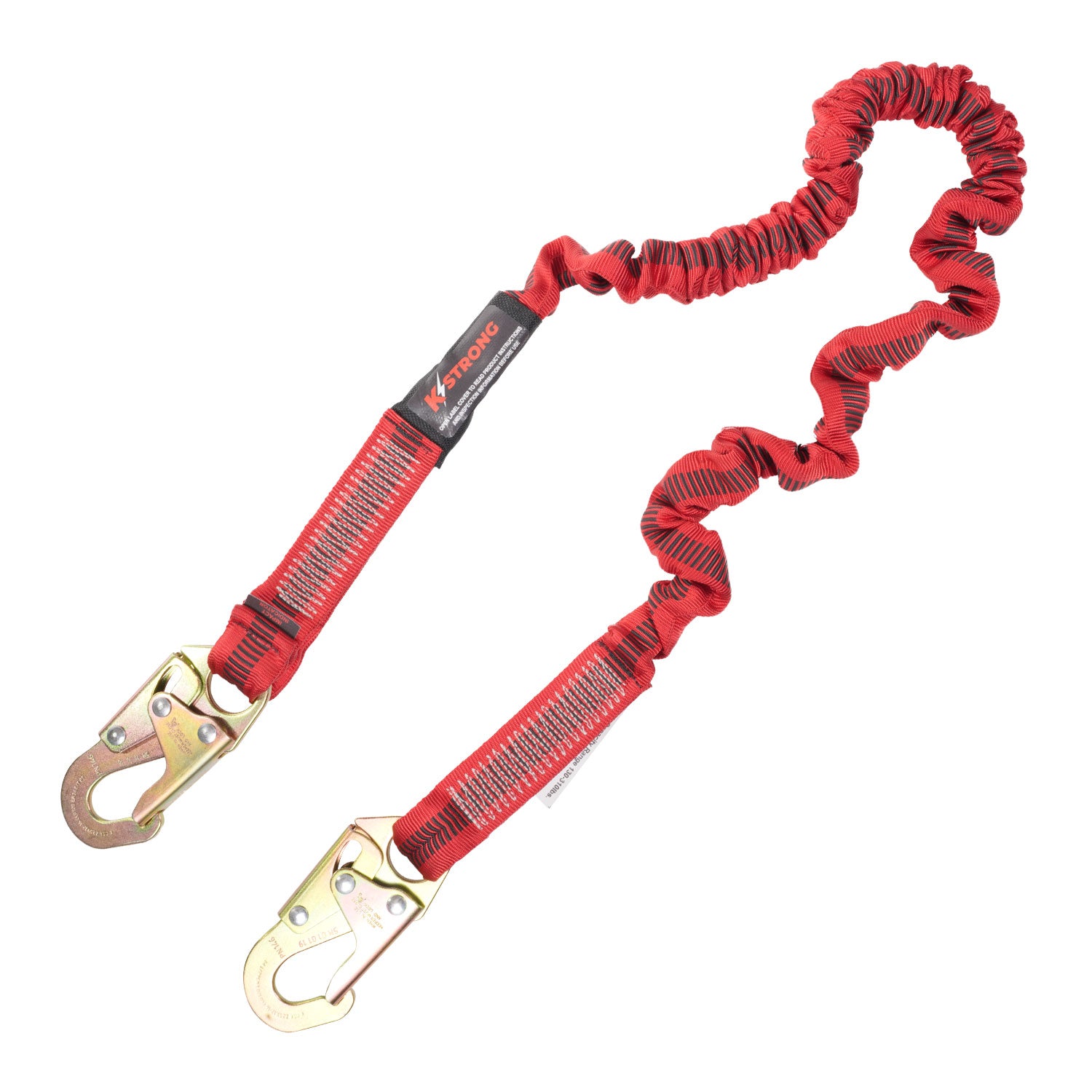 KStrong 6 ft. Elasticated design shock absorbing lanyard with snap hooks (each)