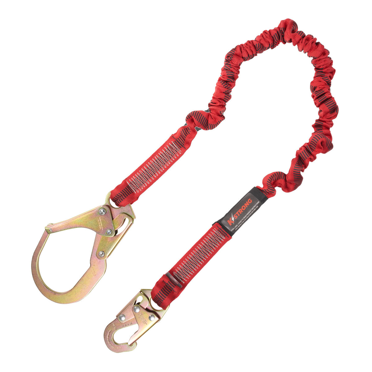 KStrong 6 ft. Elasticated design shock absorbing lanyard with snap hook and rebar hook (each)